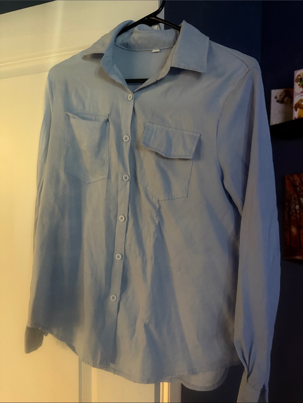 Light Blue woman’s Button-Up Shirt